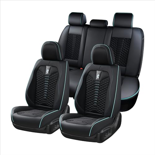 Coverado Car Seat Covers Full Set, Black&Blue