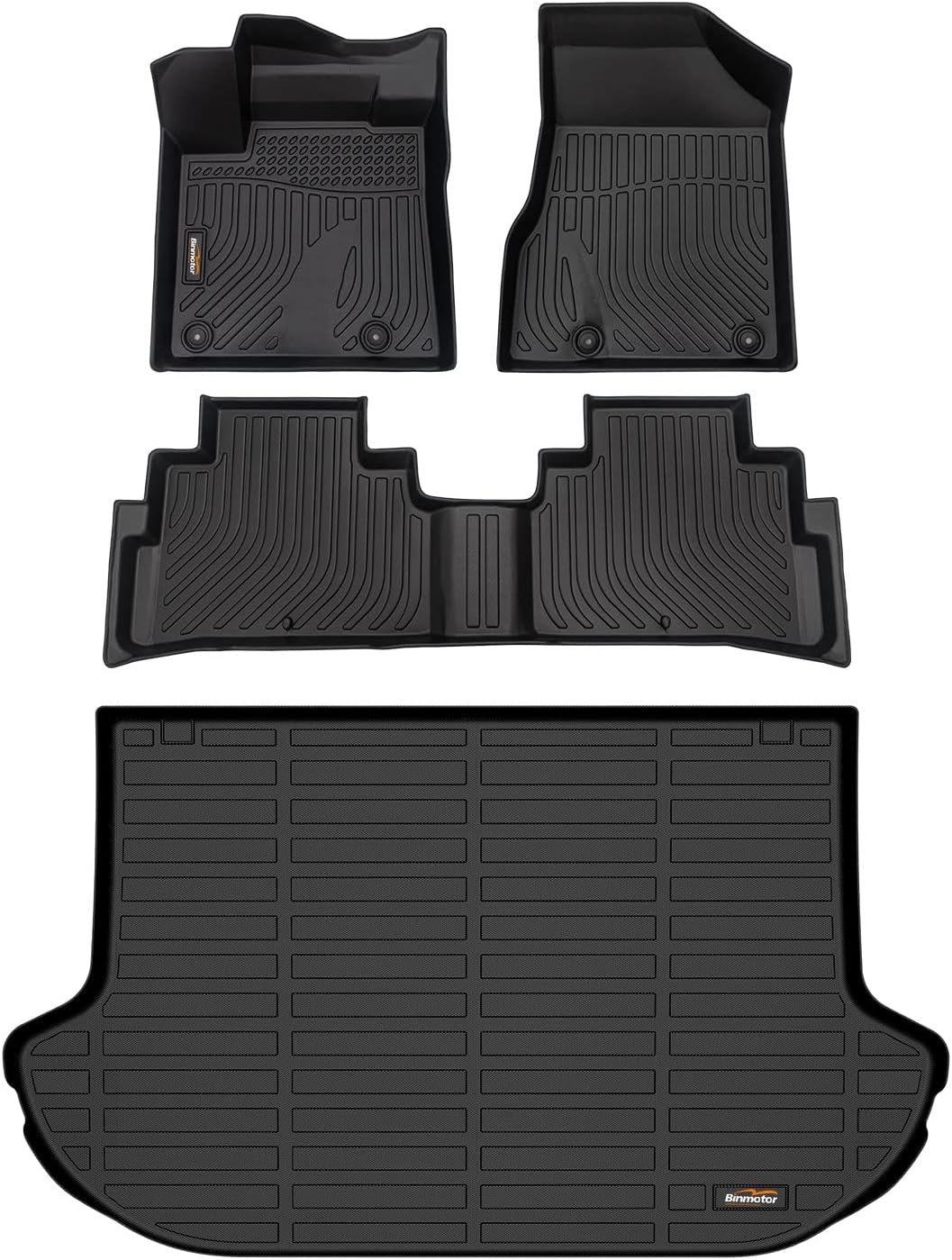 Binmotor-for Nissan Murano 2024-2017.5 S | SL | SV | Midnight Edition | Platinum Floor Mats & Cargo Liner, All Weather Heavy Duty Car Floor Liners for Murano Accessories-Black