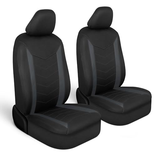 Motor Trend SpillGuard 2 Charcoal Gray Seat Covers for Cars & Seat Covers for Trucks - Neoprene Waterproof Car Seat Covers Front Seats Only - SUV Seat Covers Protector - Forros para Asientos de Carro