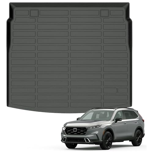 Auxko All Weather Cargo Liner Fit for Honda CR-V(Include Hybrid) 2023 2024 2025 2026 Upper Position TPE Rubber Trunk Mat CRV Accessories All Season Guard Odorless Anti-Slip Cargo Mat Black