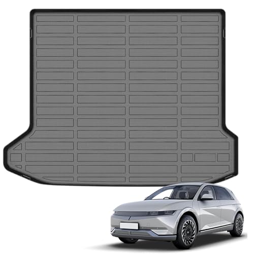Auxko All Weather Cargo Liner Fit for Hyundai IONIQ 5 2022 2023 2024 TPE Rubber Trunk Mat IONIQ 5 Accessories All Season Guard Odorless Anti-Slip Cargo Mat Black