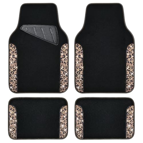 CAR PASS Bling Car Mats (Gold Leopard)