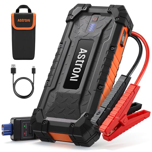 AstroAI S8 Ultra 4000A Jump Starter, 24000mAh Car Starter(All Gas, Up to 12L Diesel Engine), 12V Auto Battery Booster Pack, Jump Box with USB Quick Charge and DC/Type C Port, LED Light, Jumper Cable