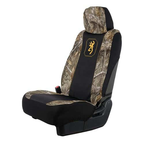 Browning Universal Low Back and Bench Seat Covers, Water and Dirt Resistant Car, Truck, and SUV Seat Covers, Morgan (Realtree Edge), Low Back (2 Pack)