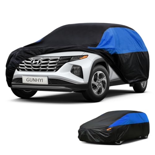 Car Cover Custom Fit Tucson Waterproof All Weather, Lightweight Full Exterior Cover for Automobiles Outdoor Sun UV Rain Dust Snow Wind Protection.