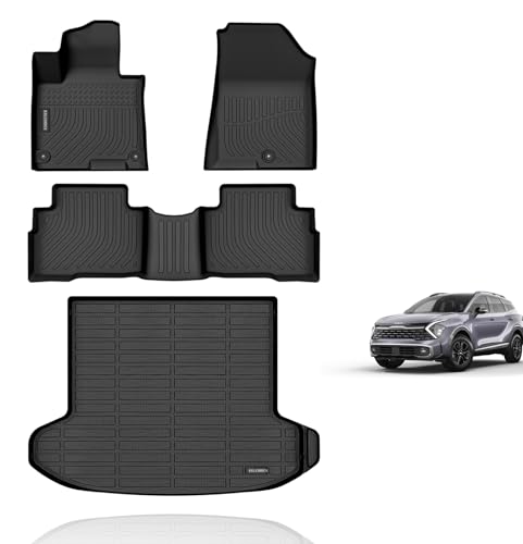 KELCSEECS Floor Mats & Cargo Liner for 2025 2024 2023 Kia Sportage Hybrid All Weather Guard Car Mats Floor Liners Trunk Mat Cargo Mat Kia Sportage Hybrid Floor Mats Trunk Liner Accessories