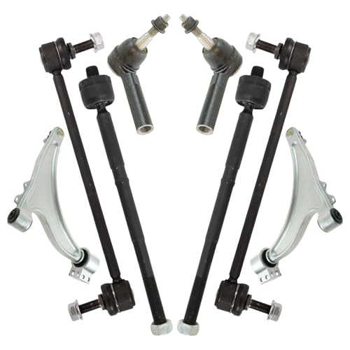 TRQ Front Steering & Suspension Kit Control Arm with Ball Joint Sway Bar Stabilizer Link Tie Rod Compatible with Buick Chevrolet