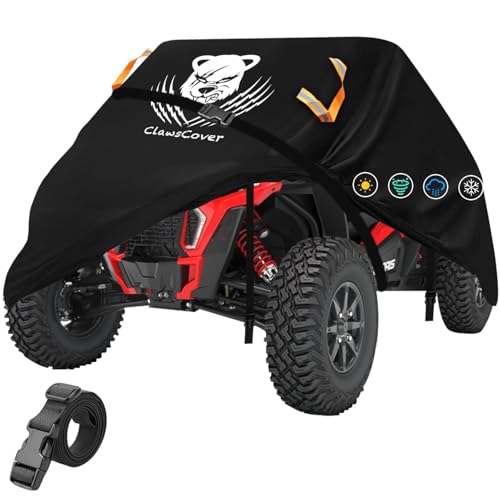 UTV Cover 2 Seater Waterproof Outdoor,Side by Side ATV Covers,Durable Anti-UV All Weather Protection, Compatible with Polaris Ranger General Can-am Defender Pioneer SXS Kawasaki Storage,126"x70"x75"