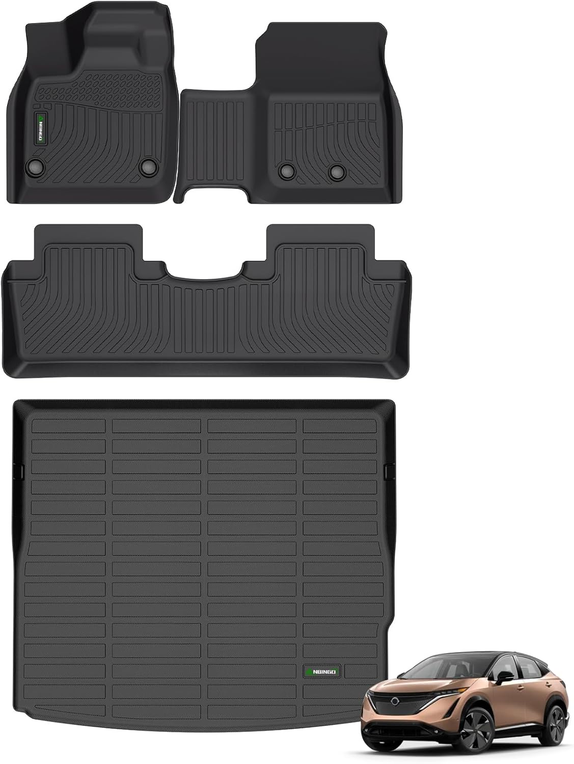 ANBINGOFloor Mats Fit for Nissan Ariya 2023-2025 & Cargo Liner All Weather Car Mat Rug for 2023 Ariya TPE Rug Mat for 2024 Nissan Ariya Rubber Trunk Carpet for 2025 Ariya Accessories
