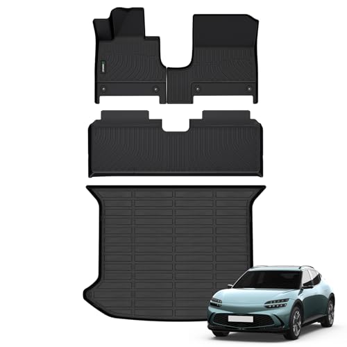 ANBINGO-for Genesis GV60 Floor Mats 2025 2024 2023,Car Mats for Genesis GV60 All Weather Floor Mats Cargo Liner Protection TPE Waterproof Non-Slip 1st & 2nd Row Set GV60 Accessories