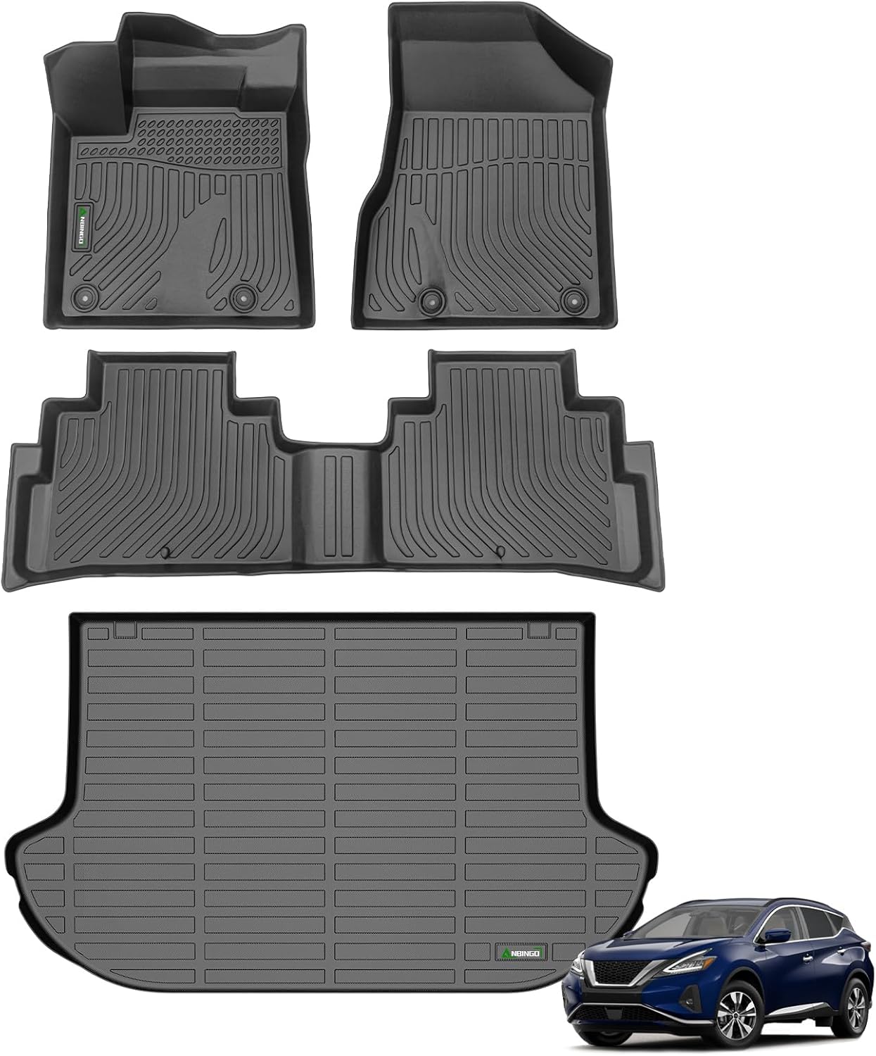ANBINGOFloor Mats Fit for Nissan Murano 2024-2017.5&Cargo Liners All Weather Mats for Murano TPE Car Mat Rugs for Nissan Murano Rubber Trunk Carpet for Murano Automotive Accessories