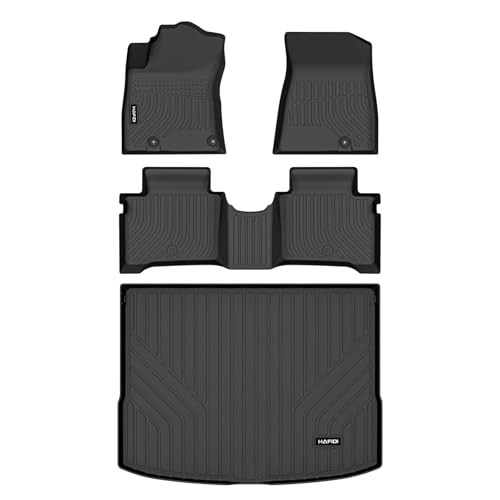 HAFIDI Floor Mats & Cargo Liner Set Fit for 2023 2024 2025 Kia NIRO & NIRO Hybrid (Not for NIRO EV &NIRO PHEV) All Weather Protection TPE Anti-Slip Car Full Set Floor Liners Custom Accessories -Black