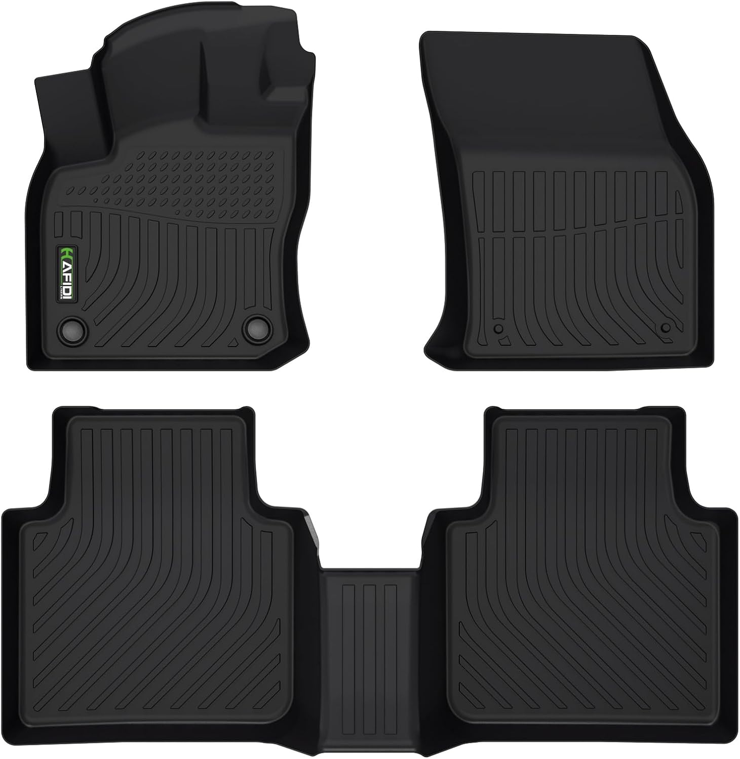 HAFIDI Floor Mats Fit for 2018-2024 Volkswagen Tiguan All Weather Protection TPE Anti-Slip Automotive Floor Liners, Fits 1st & 2nd Row Full Set Custom VW Tiguan Accessories, Black