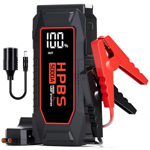 Car Jump Starter - 5000A Peak Jump Starter Battery Pack for Up to All Gas and 10.0 L Diesel Engines, 12V Portable Battery Jump Starter with 3.0" LCD Display