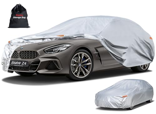 Kayme 6 Layers Car Cover Custom Fit for BMW Z4 E85 E86 E89 G29 Coupe/Roadster/Convertible (2002-2025) Waterproof All Weather for Automobiles, Outdoor Full Cover Rain Sun UV Protection.Silver