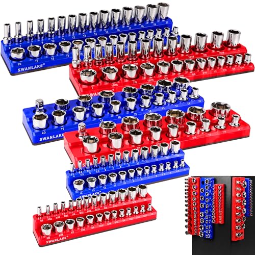SWANLAKE Magnetic Socket Organizer Set, 6PCS
