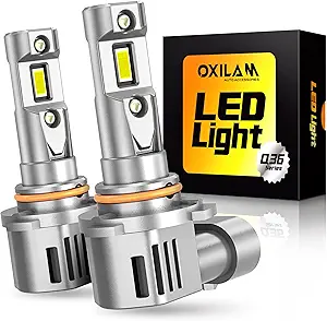 OXILAM 2024 Newest 9005 LED Bulbs 20000LM 600% Brighter 9005 Bulb 1:1 Size 6500K White, HB3 LED Light Bulb Wireless Plug and Play for Halogen Replacement, Canbus Ready, 2 Pack