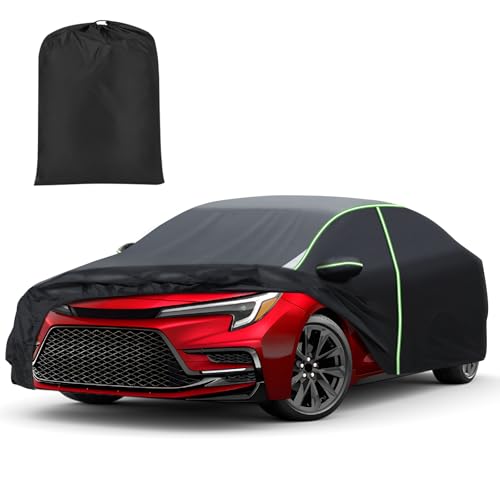 Mixsuper Liner Car Cover for Toyota Corolla 2000-2026, 7 Layers Waterproof Car Cover Accessories for Corolla with Zipper Door, Windproof Straps, Reflective Strips, Anti-UV, All Weather