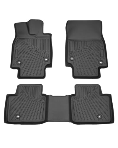 Powerty Floor Mats for 2023 2024 2025 2026 Toyota Crown Accessories All Weather Floor Liner 3D TPE 1st & 2nd Row Floor Mat Heavy-Duty Floor Liners