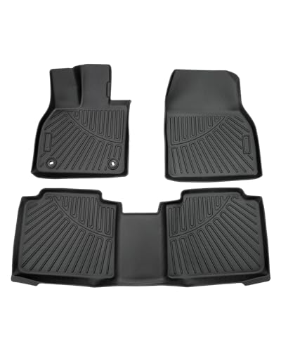 Powerty Floor Mats for Toyota BZ4X & Subaru Solterra 2023 2024 2025 2026 Accessories All Weather Floor Liner 3D TPE 1st & 2nd Row Floor Mat Heavy-Duty Floor Liners