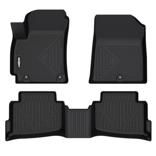 GINOWY- Floor Mats for Kia Seltos 2020-2024 2025, TPE All Weather Protection Mats for Kia Seltos 2024, Custom Seltos Floor Liners Non-Slip Waterproof Automotive Accessories, Black
