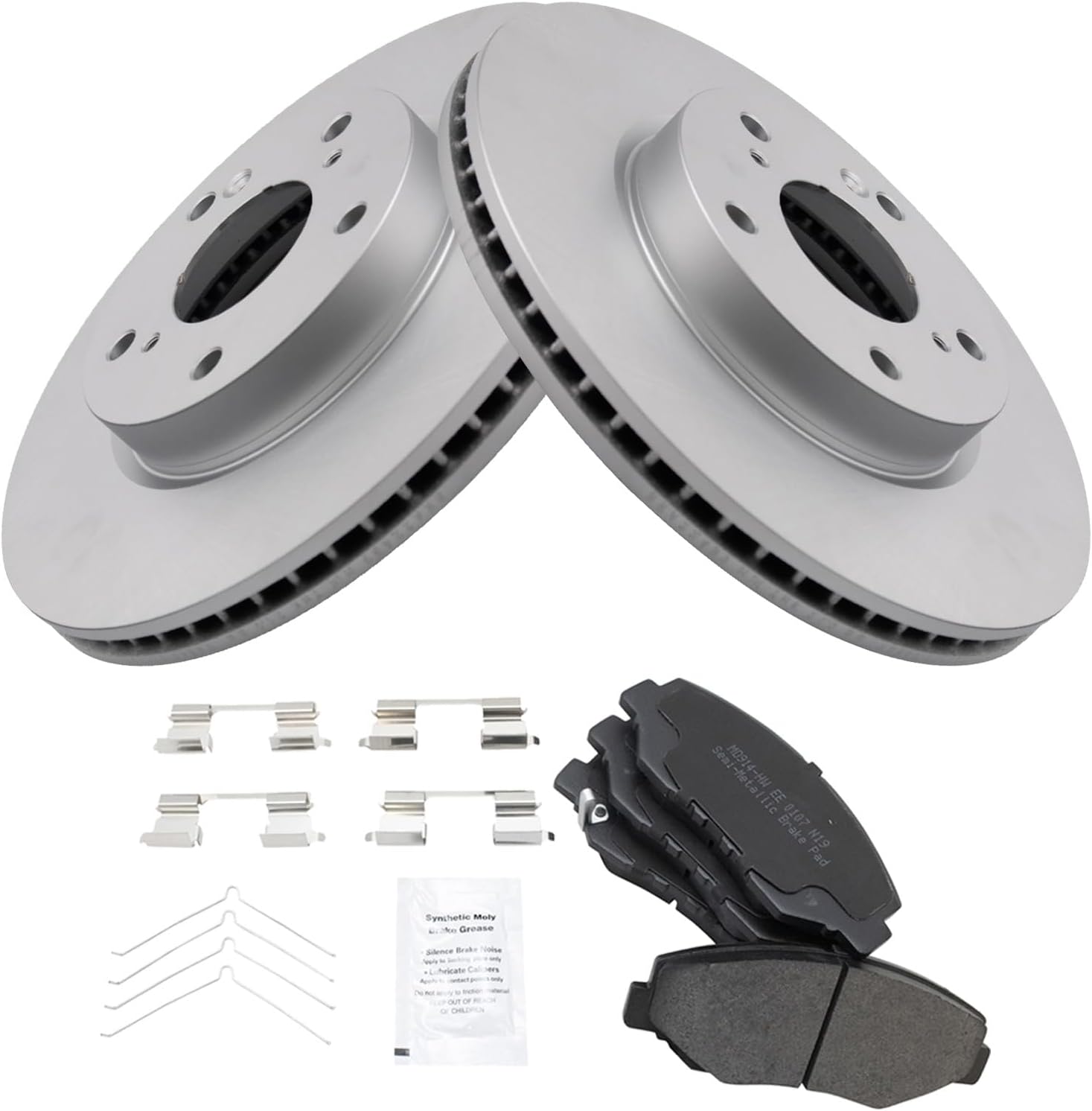 TRQ G‑Coated Semi‑Metallic Front Brake Pad & Rotor Kit (Civic 2016–18)