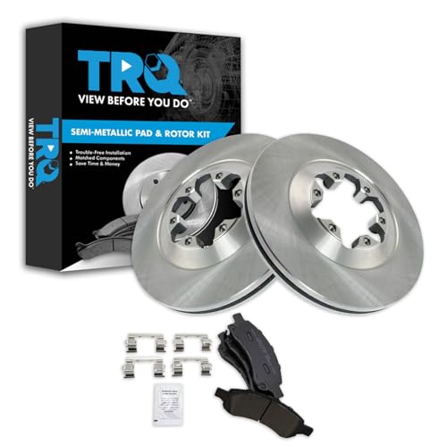 TRQ Front Brake Pad & Rotor Kit Brake Pads Brake Rotor Semi-Metallic Compatible with 2009-2012 Chevrolet Colorado GMC Canyon