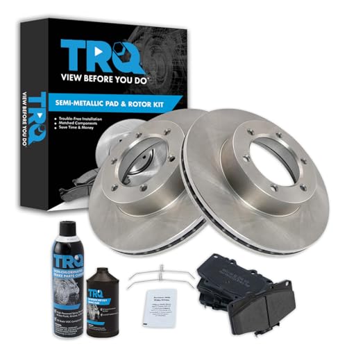 TRQ Front Brake Pad & Rotor Kit Dot 3 & 4 Semi-Metallic Compatible with 1992-1995 Toyota 4Runner 1993-1998 T100