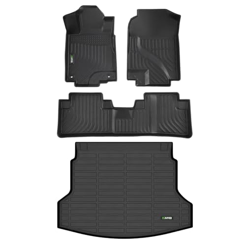 HAFIDI Floor Mats & Cargo Liner Set Fit for 2012-2016 Honda CRV (Fit for LX & SE & EX & No subwoofer)(Not fit CRV Touring) All Weather Protection TPE Full Set Car Floor Liners Accessories - Black