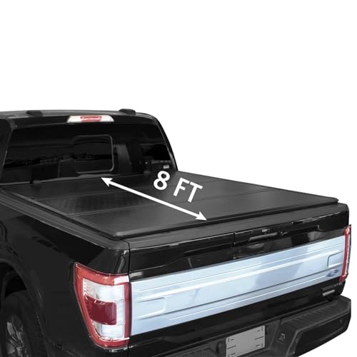 Perfit Liner 8 FT (96") Bed FRP Hard Tri-fold Tonneau Cover for 2015-2025 Ford F-150 Styleside/Fleetside Truck Cargo Topper Long Box (Not for Flareside/Stepside)