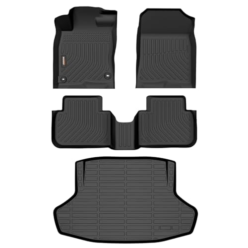 Binmotor-Floor Mats & Cargo Liner for Honda Civic Sedan 2026 2025-2022 (SportLXSi), All Weather Car Floor Trunk Mat for Honda Civic Accessories (2nd Row with USB Ports) Not for Hatchback/Hybrid