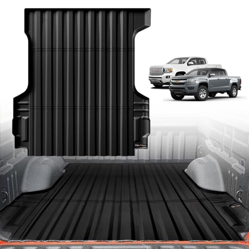 TripleAliners Truck Bed Mat Compatible with 2015-2022 Chevy Colorado/GMC Canyon Accessories 5FT Vehicle Perfectly Flush All Weather Protection TPE Heavy Duty Pickup Car Bed Cargo Mat