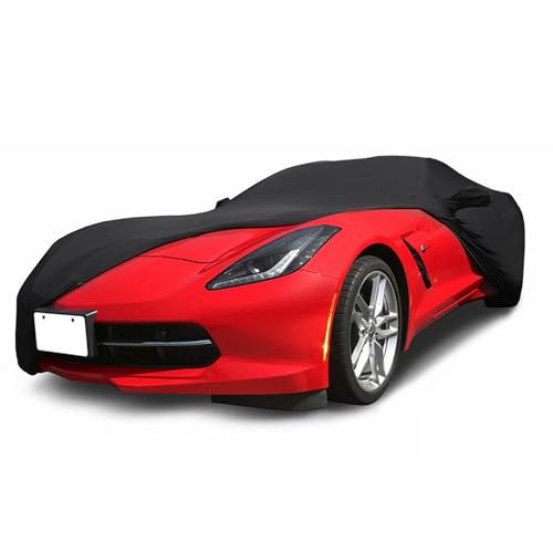 Indoor Car Cover Custom Fit for Corvette C7 C6 C5 C4 Luxurious Soft Stretch Satin Car Cover Breathable Dust-Proof for Underground Garage, Car Show