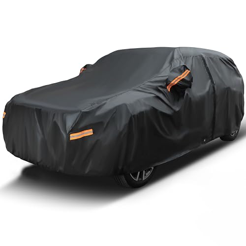 EzyShade 10-Layer SUV Car Cover Waterproof All Weather. See Vehicle Size-Chart for Accurate Fit. Outdoor Full Exterior Covers for Automobiles Heavy Duty Jeep Rav4 CRV. Black, Size S4 (See SizeChart)