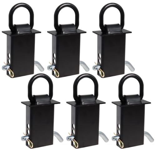 Trailer Stake Pocket D Ring 16200lbs Heavy Duty Removable Adjustable D-Ring Stake Pocket Tie Downs for Utility Trailers, Flatbed Trucks w/ 1/2" Hitch Pin (Black, 6PCS)