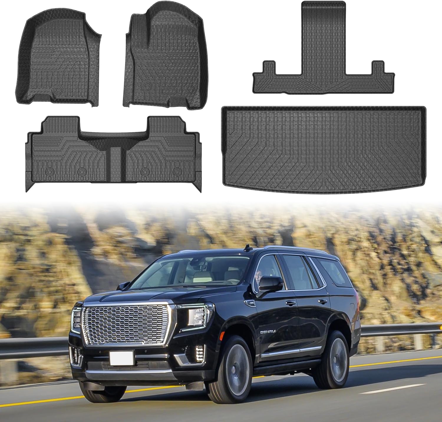 Mixsuper Floor Mats & Cargo Liner Set for Chevy Tahoe/GMC Yukon