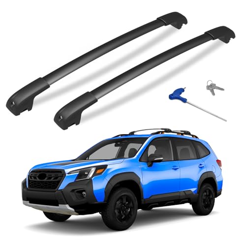 300lbs Lockable Roof Rack Cross Bars Compatible with Subaru Forester Wilderness 2022 2023 2024, Aluminum Crossbar for Rooftop Cargo Carrier Luggage Kayak Canoe Snowboard