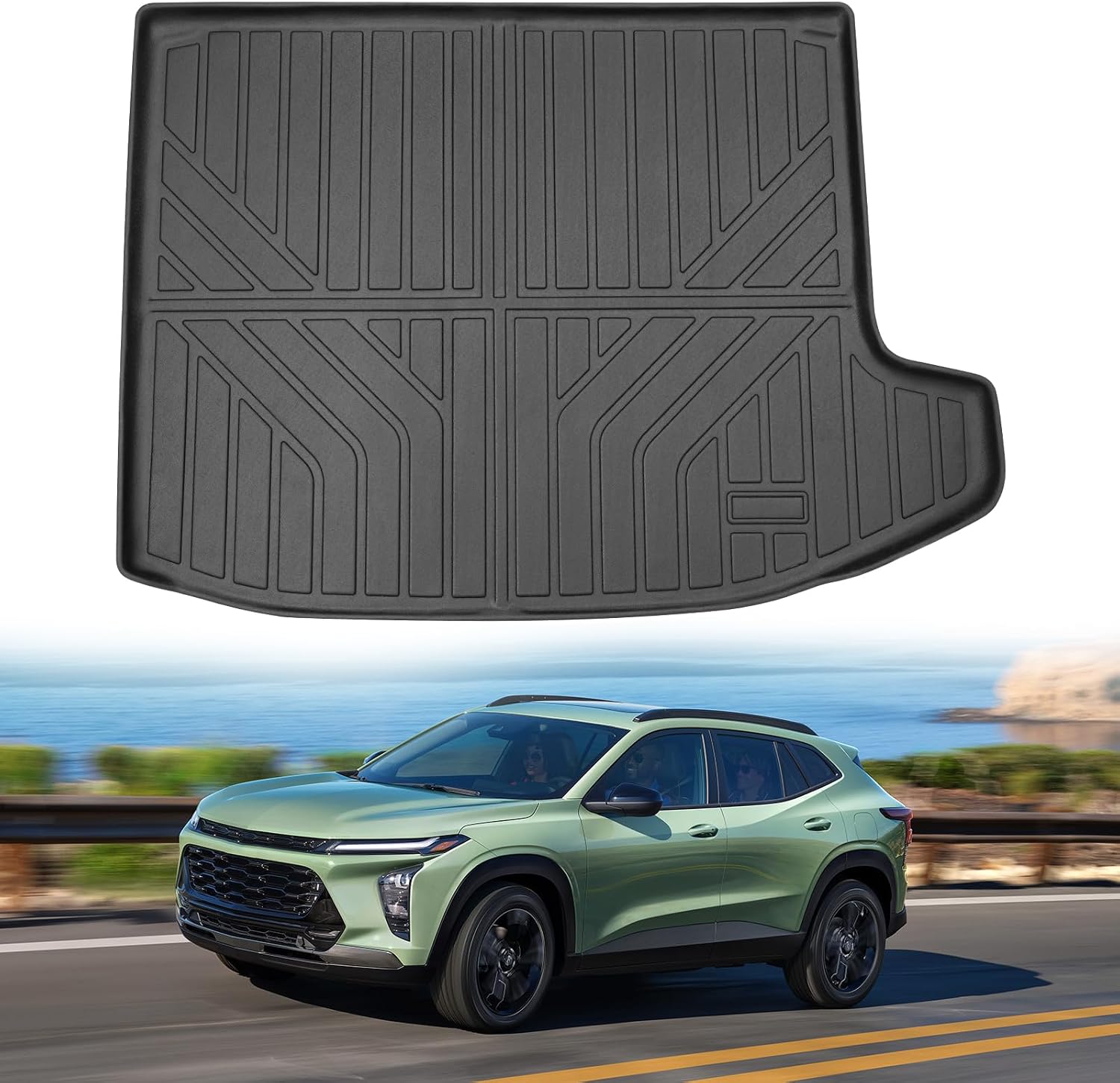 Powerty Trunk Mat for 2024 2025 2026 Chevrolet/Chevy Trax Accessories Cargo Mats TPE All Weather Cargo Liner Heavy-Duty Trunk Liners