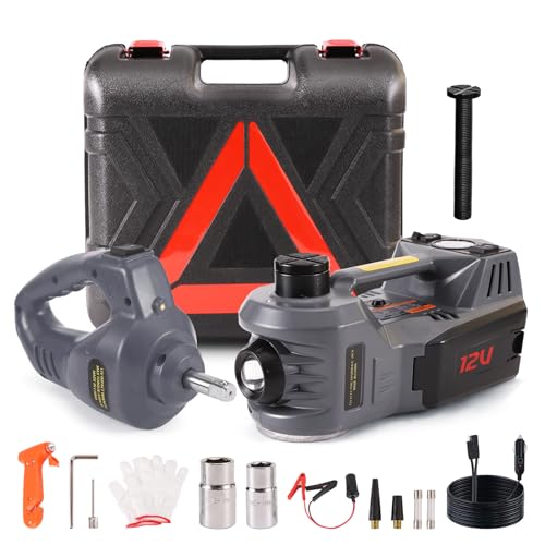 EFFIROSO Portable 5 Ton 12V Electric Car Jack Kit