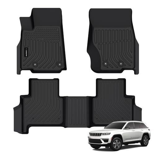 All Weather Floor Mats Fit for Jeep Grand Cherokee(WL Include 4xe, Not WK2 or WL75) 2022-2025 5 Seat Only TPE Rubber Liners All Season Guard Odorless Anti-Slip Floor Mats