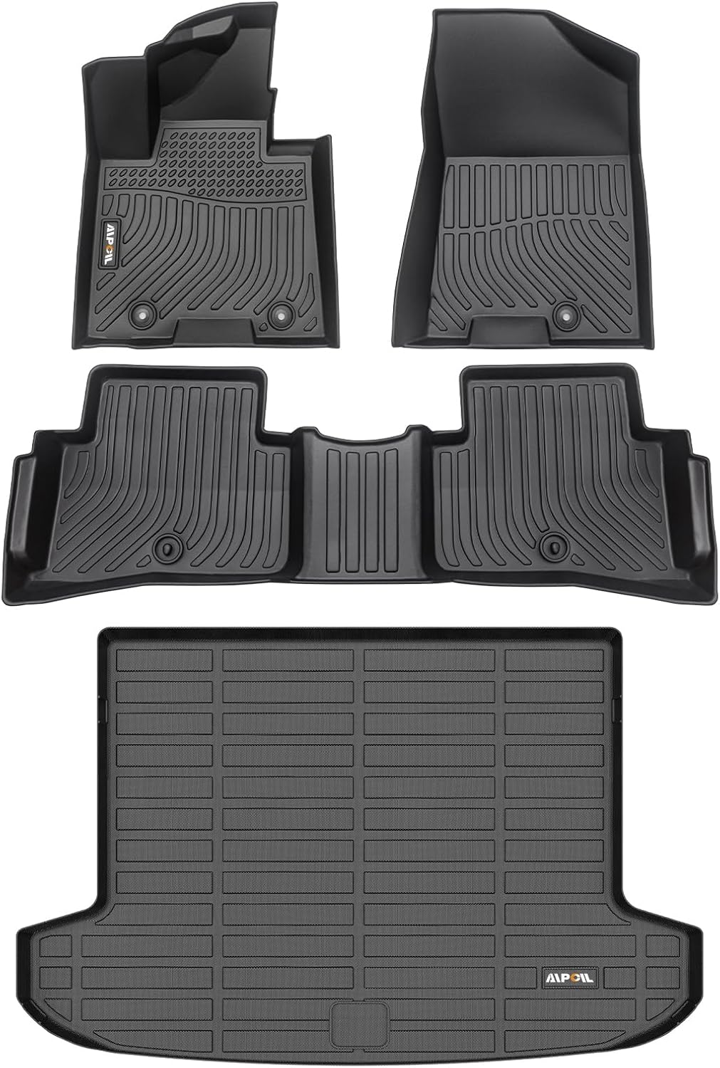 AIPOIL Floor Mats & Cargo Liner Set for 2016 2017 2018 2019 2020 2021 Hyundai Tucson All Weather Protection TPE Anti-Slip Automotive Full Set Custom Car Mats Accessories - Black