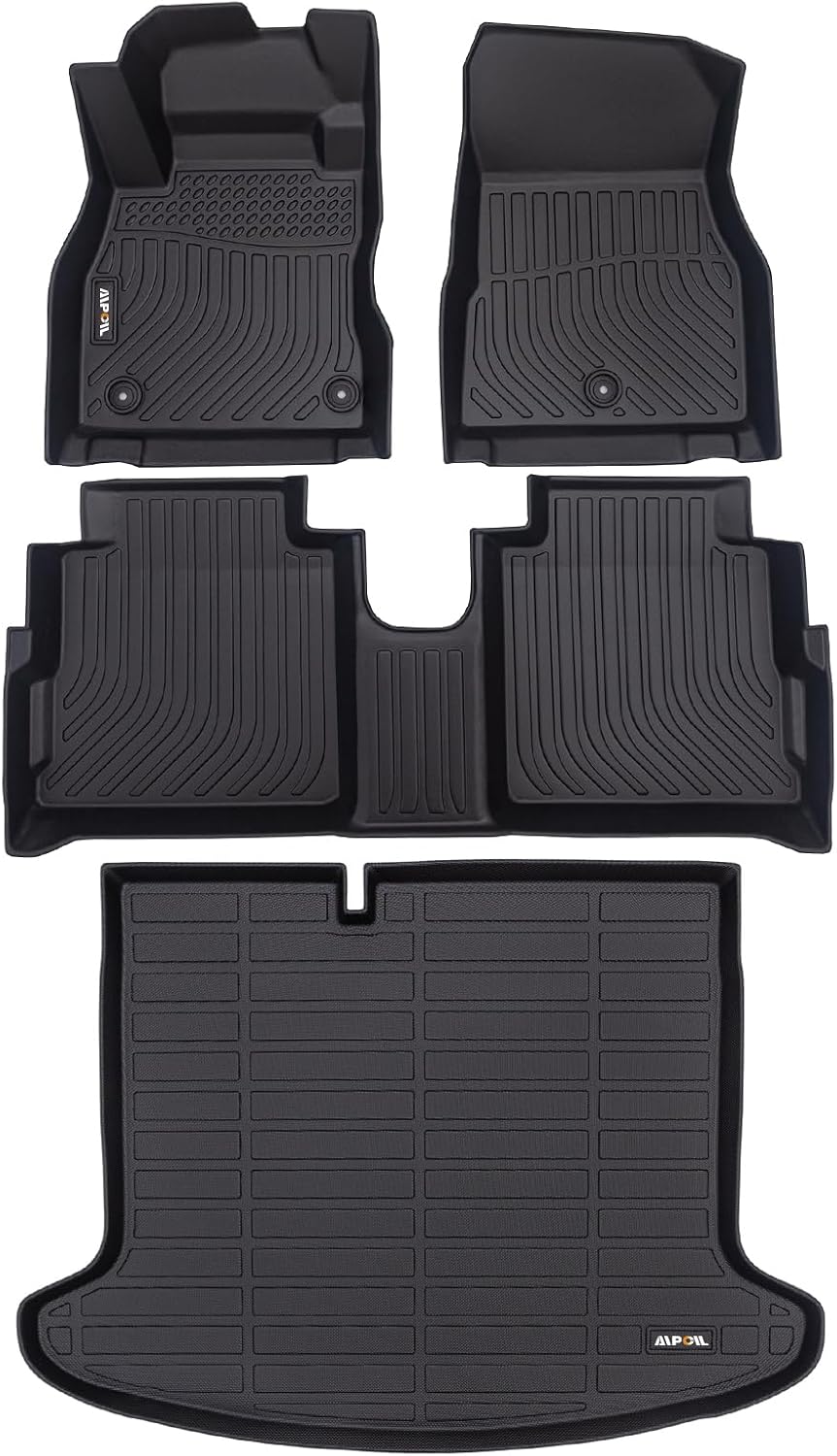 AIPOIL Floor Mats & Cargo Liner Set for 2018-2024 Nissan Kicks All Weather Protection TPE Anti-Slip Automotive Full Set Custom Car Mats Accessories - Black