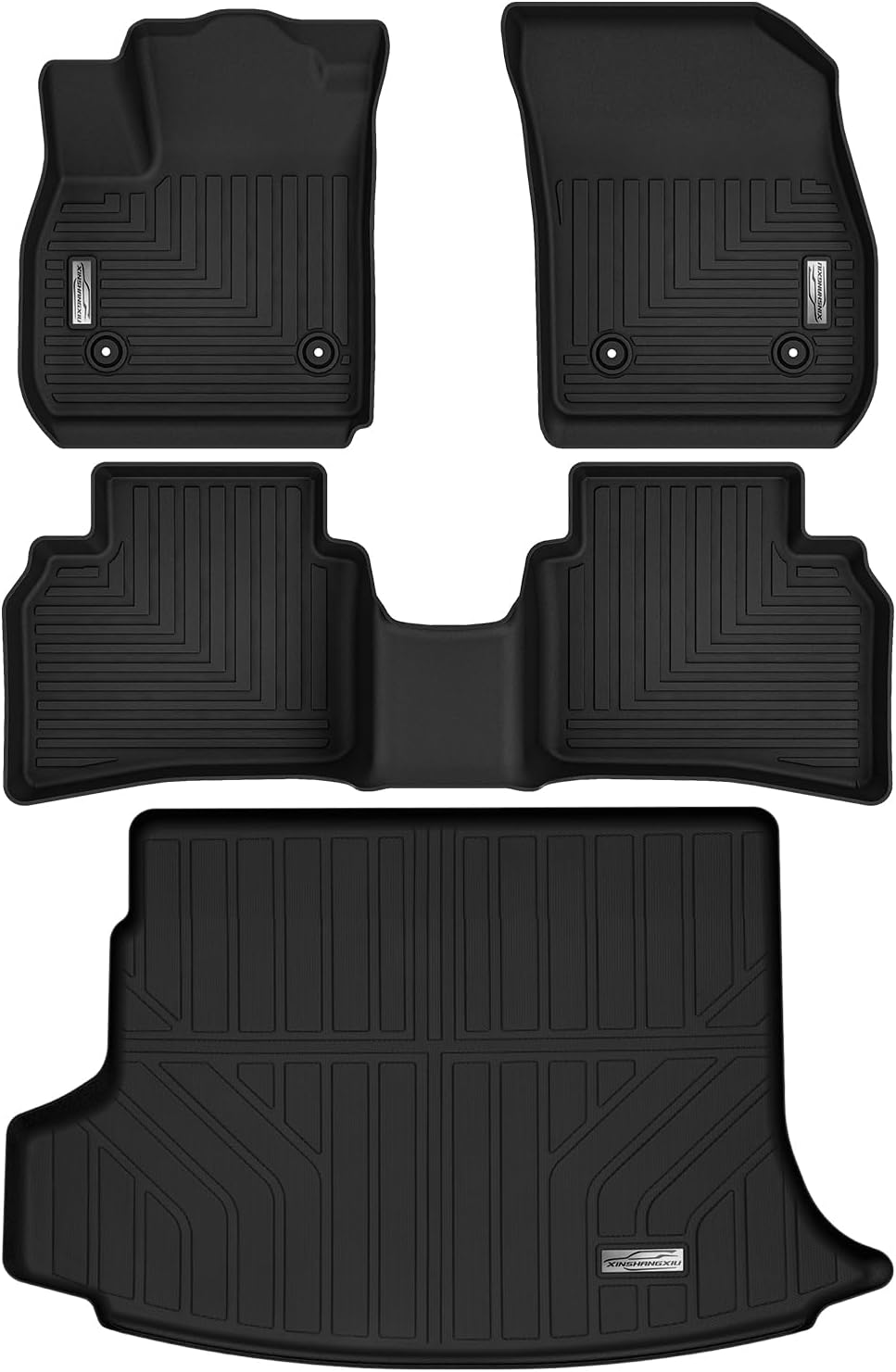 Floor Mats & Cargo Liner for 2021 2022 2023 2024 2025 Buick Envision,1st 2nd Row with Trunk Mat,TPE All Weather Protection Slush Floor Liner Black