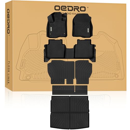 OEDRO Floor Mats & Cargo Liner Fit for Honda CRV 2026 2025 2024 2023 (Include Hybrid Models), TPE All Weather Custom Fit CRV Floor Liners and Cargo Mat (Upper Position), 4PCS Accessories