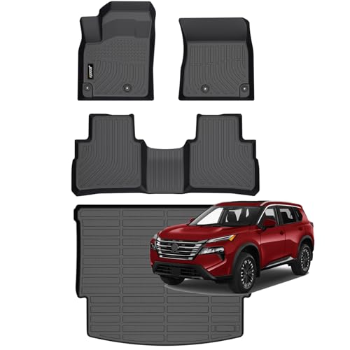 Jenofa-Car Floor Mats for 2021-2025 2026 Nissan Rogue (Not for Sport) All Weather Mats Cargo Liner Car Mat for Rogue Waterproof Floor Liner Custom Fit Accessories 2025