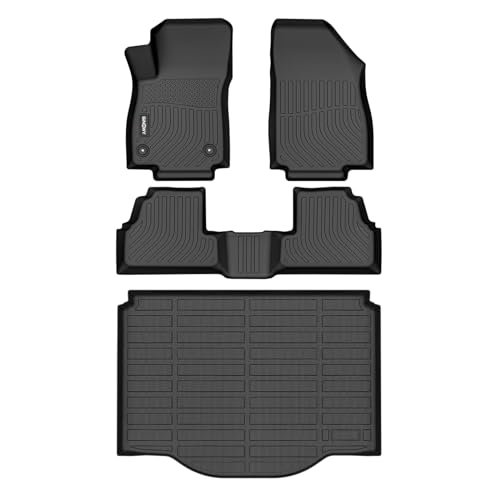 GINOWY-Floor Mats & Cargo Liner for Chevy Trax 2014-2023 & Buick Encore 2013-2023(Not for GX) TPE All Weather Trax Car Mats, Non-Slip Trunk Mat Waterproof Trax Floor Liners Accessories Black