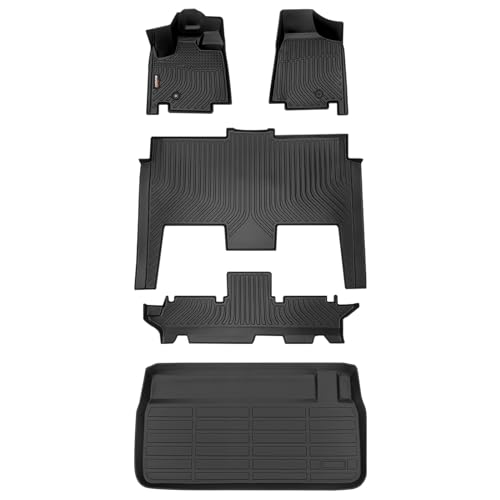 Binmotor-Floor Mats & Cargo Liner for Dodge Grand Caravan 2011-2021, 7 Passenger, All Weather Mats Grand Caravan Cargo Trunk Mat, Floor Liners Car Mats Accessories for Grand Caravan