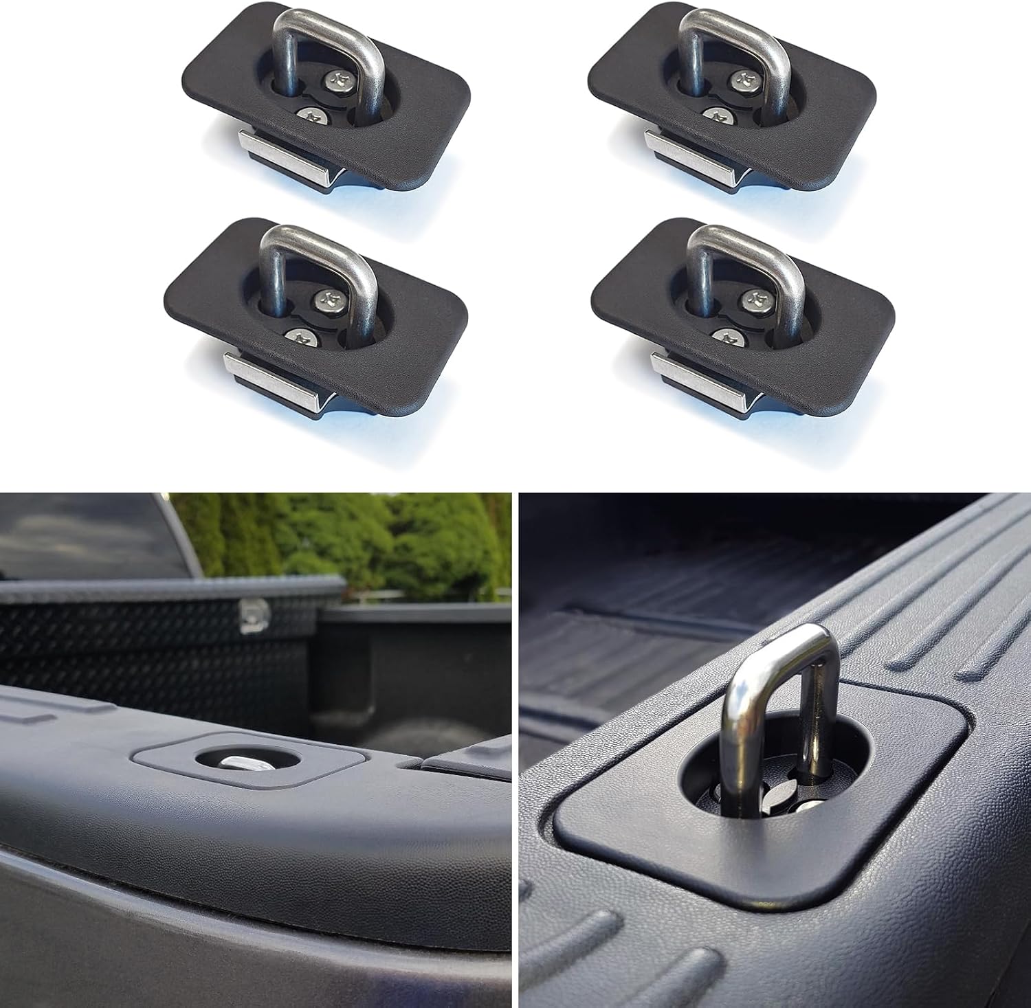 4 Pack Retractable Truck Bed Tie Down Anchors Compatible with 2015-23 Ford F-150/2017-2023 Ford F250 F350 Super Duty&Ford Raptor