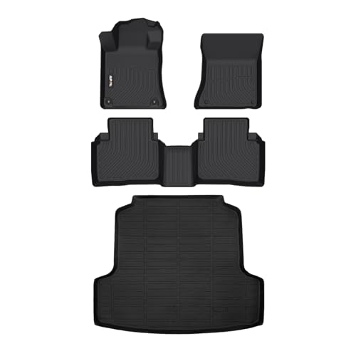 AIPOIL Floor Mats & Cargo Liner Set for 2019-2024 2025 Nissan Altima All Weather Protection TPE Anti-Slip Automotive Full Set Custom Car Mats Accessories - Black