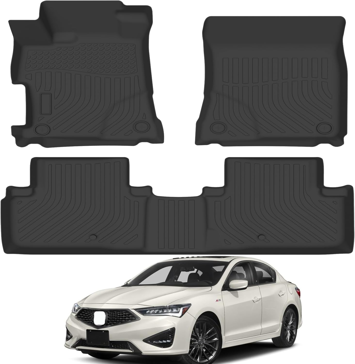 ENZVOIA All Weather Rubber Car Floor Mats (Acura ILX)